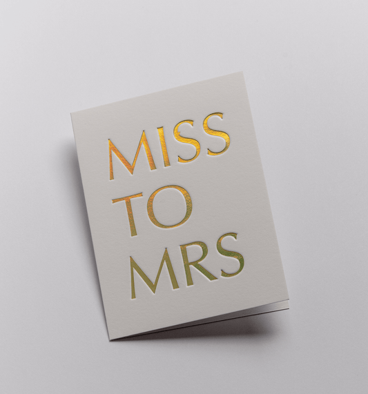 Miss To Mrs Mini Wedding Card - UniqueEntity Art