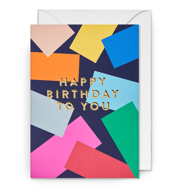 Modern Geometric Confetti Birthday Card