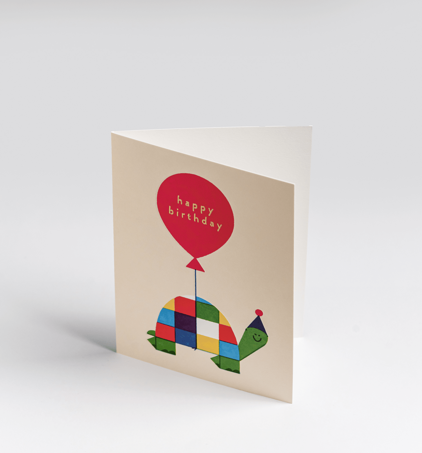 Molly McCammon - Tortoise Happy Birthday Balloon - Mini cards - UniqueEntity Art