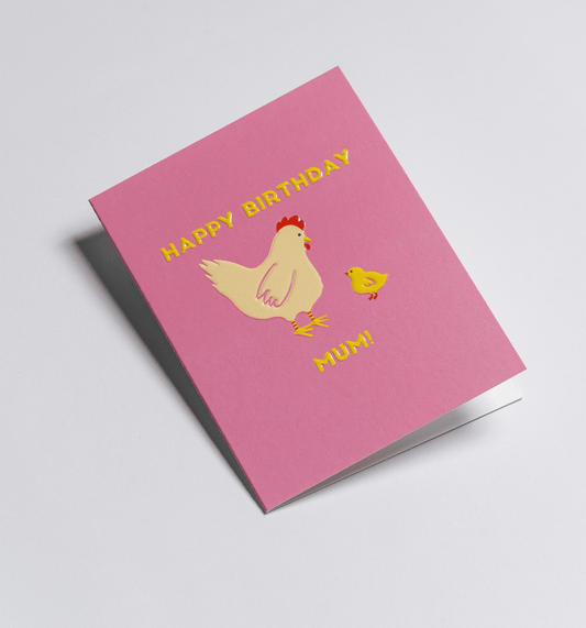 Mother Hen Mini Birthday Card - UniqueEntity Art
