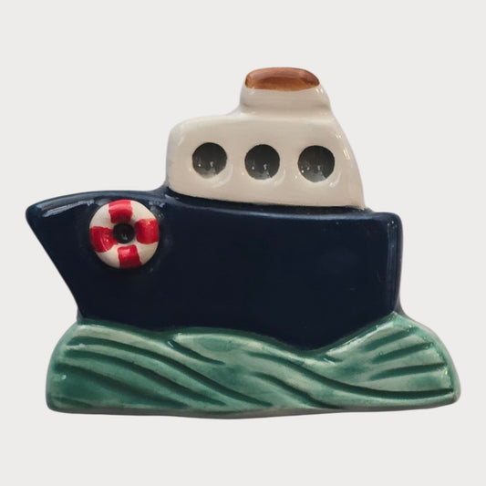 Navy Blue Boat Magnet - UniqueEntity Art