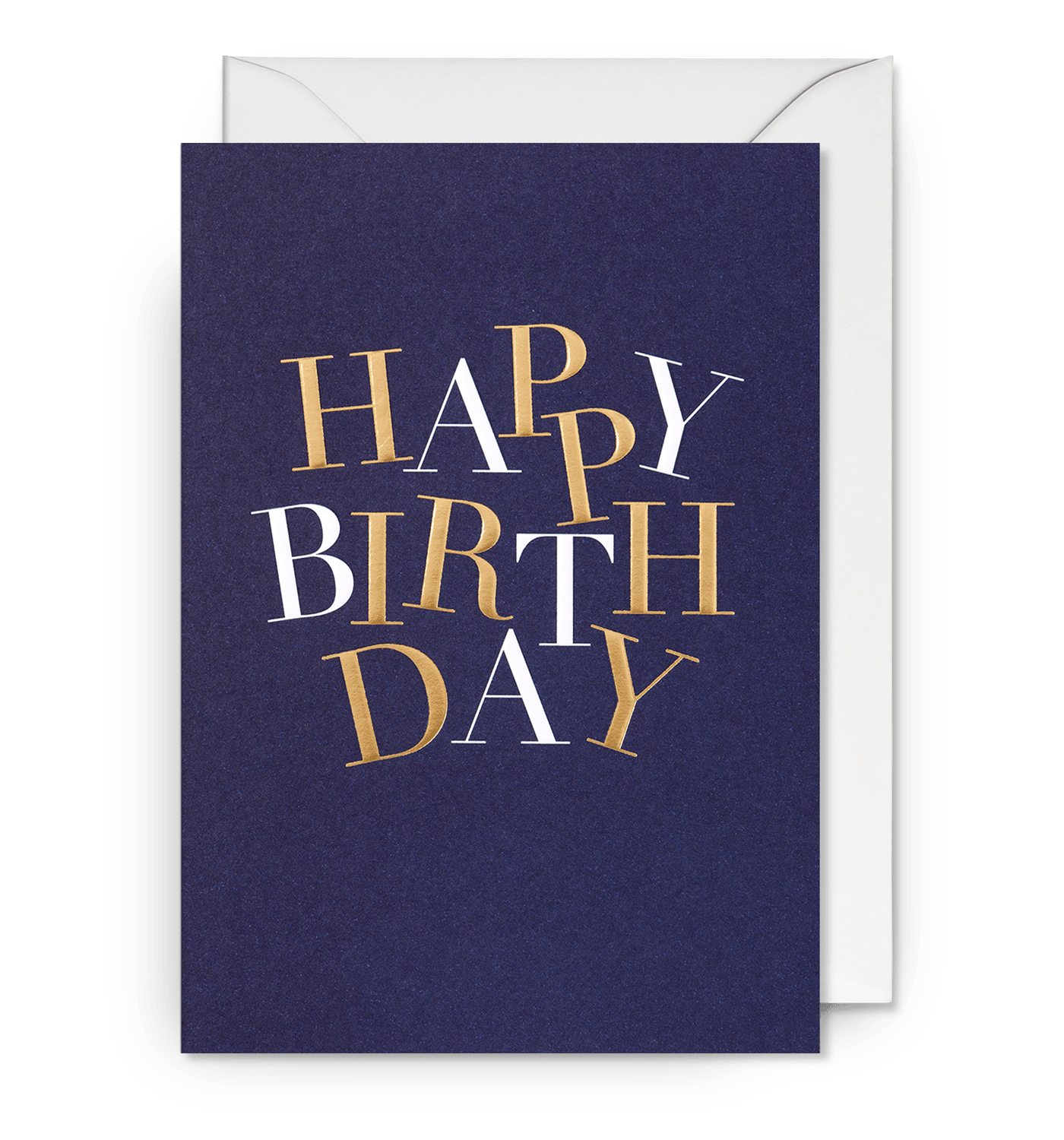 Navy & Gold Foiled Birthday Card - UniqueEntity Art