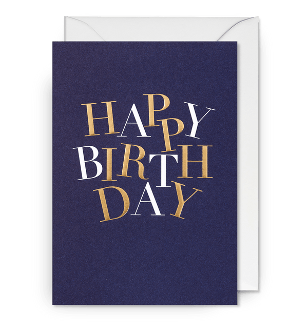 Navy & Gold Foiled Birthday Card