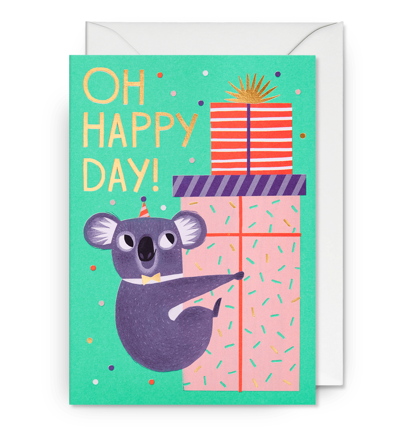 Oh Happy Day Koala Birthday Card - UniqueEntity Art
