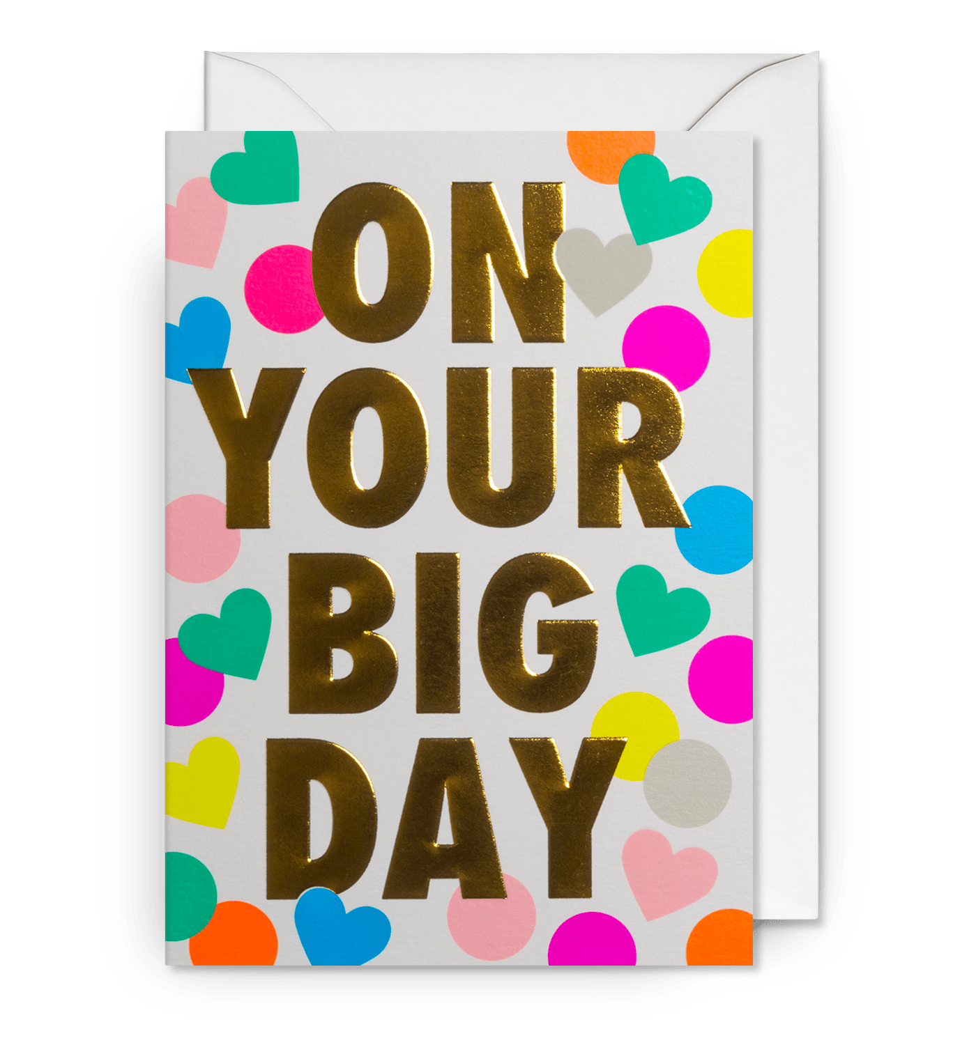 On Your Big Day Heart Confetti Wedding Card - UniqueEntity Art