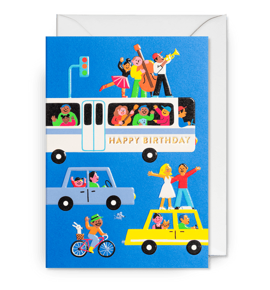 Party On Broadway Birthday Card - UniqueEntity Art