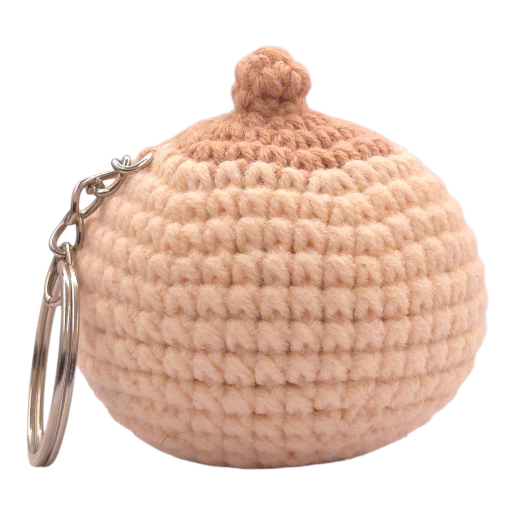 Peach Smiling Onion Amigurumi Keychain - UniqueEntity Art