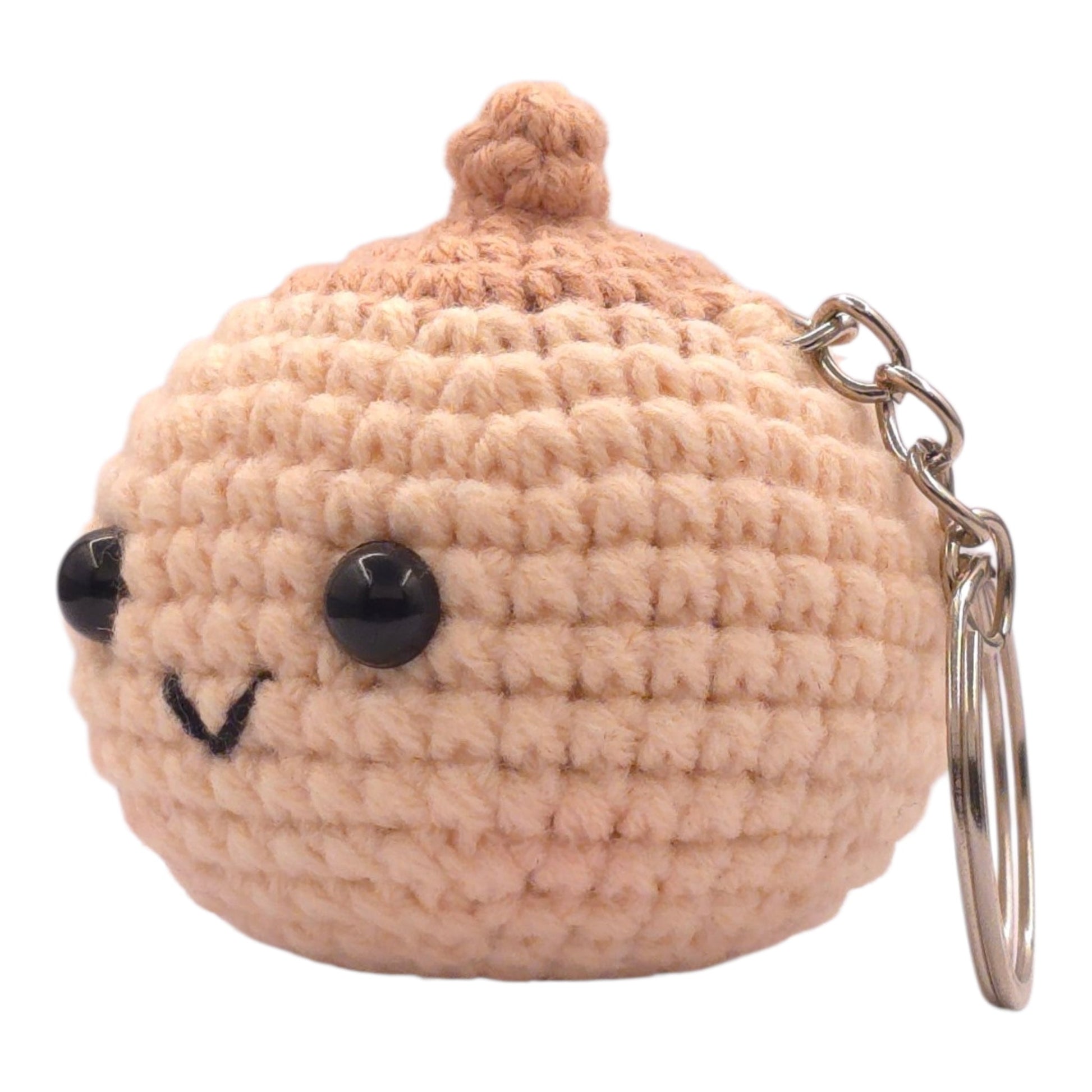 Peach Smiling Onion Amigurumi Keychain - UniqueEntity Art