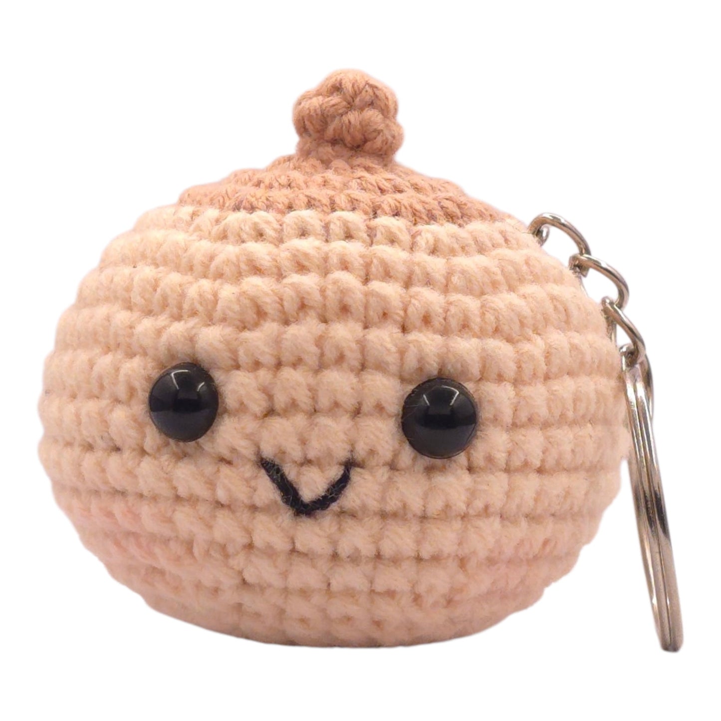 Peach Smiling Onion Amigurumi Keychain - UniqueEntity Art