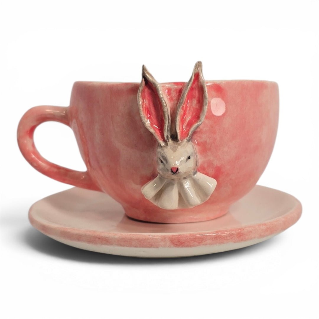 Pink Bunny Peekaboo Mug - UniqueEntity Art