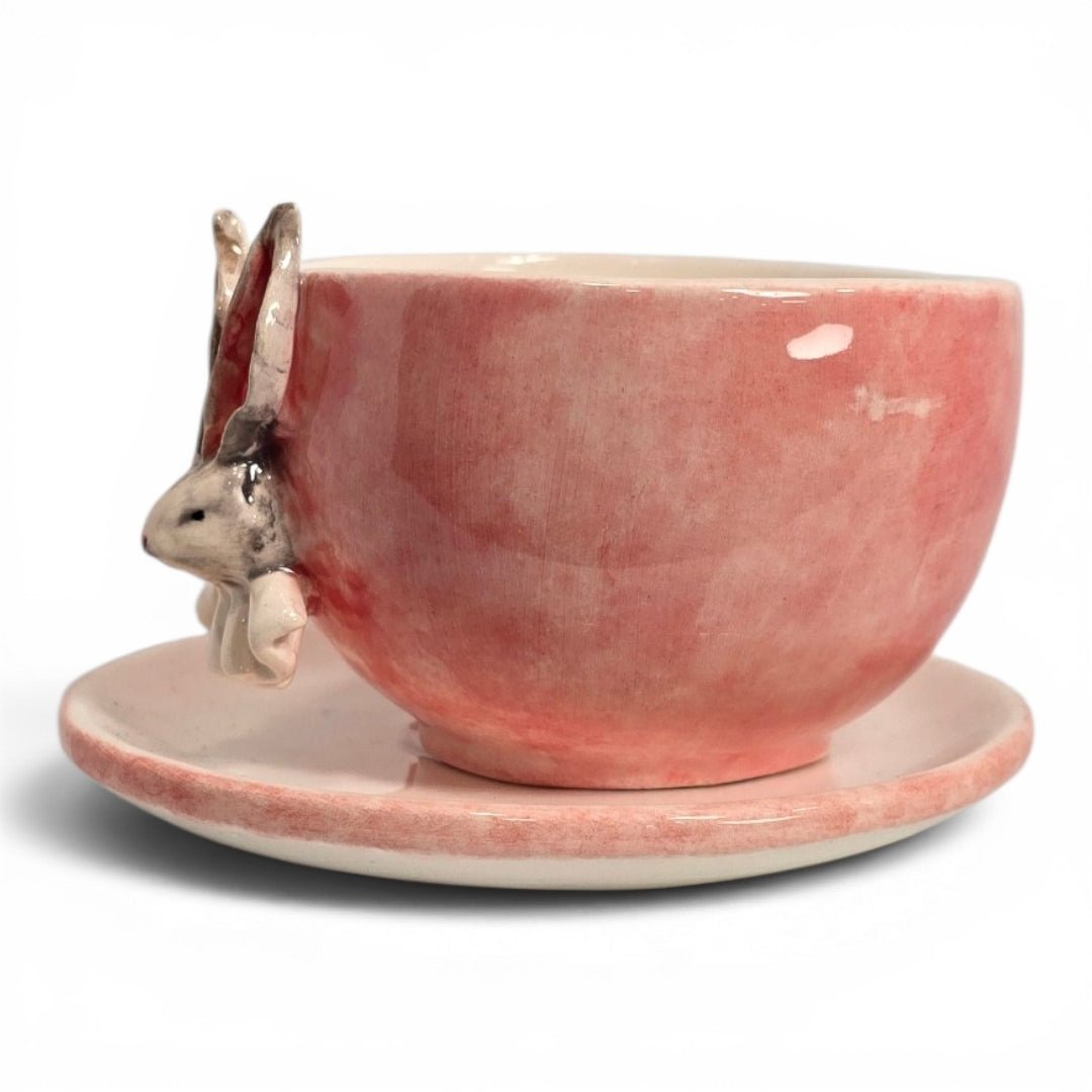 Pink Bunny Peekaboo Mug - UniqueEntity Art