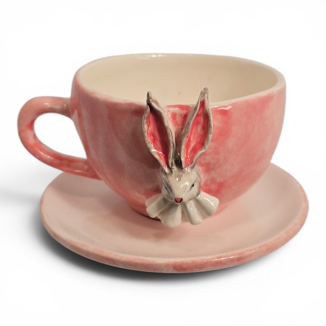 Pink Bunny Peekaboo Mug - UniqueEntity Art