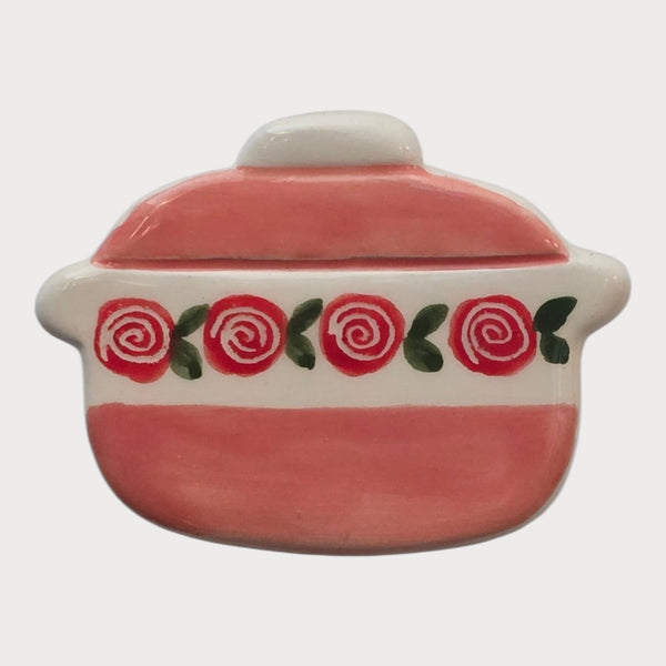 Pink Pot Rose Spiral Magnet