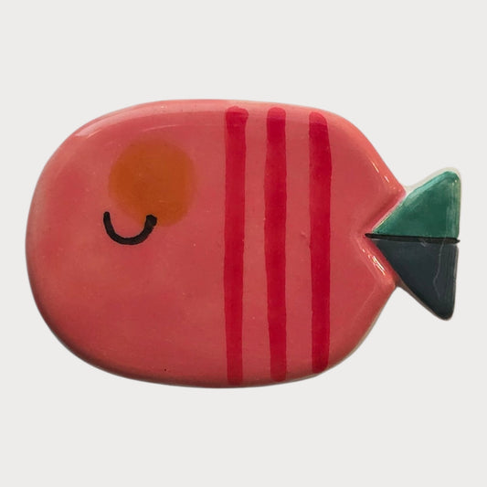 Pink Striped Fish Magnet - UniqueEntity Art