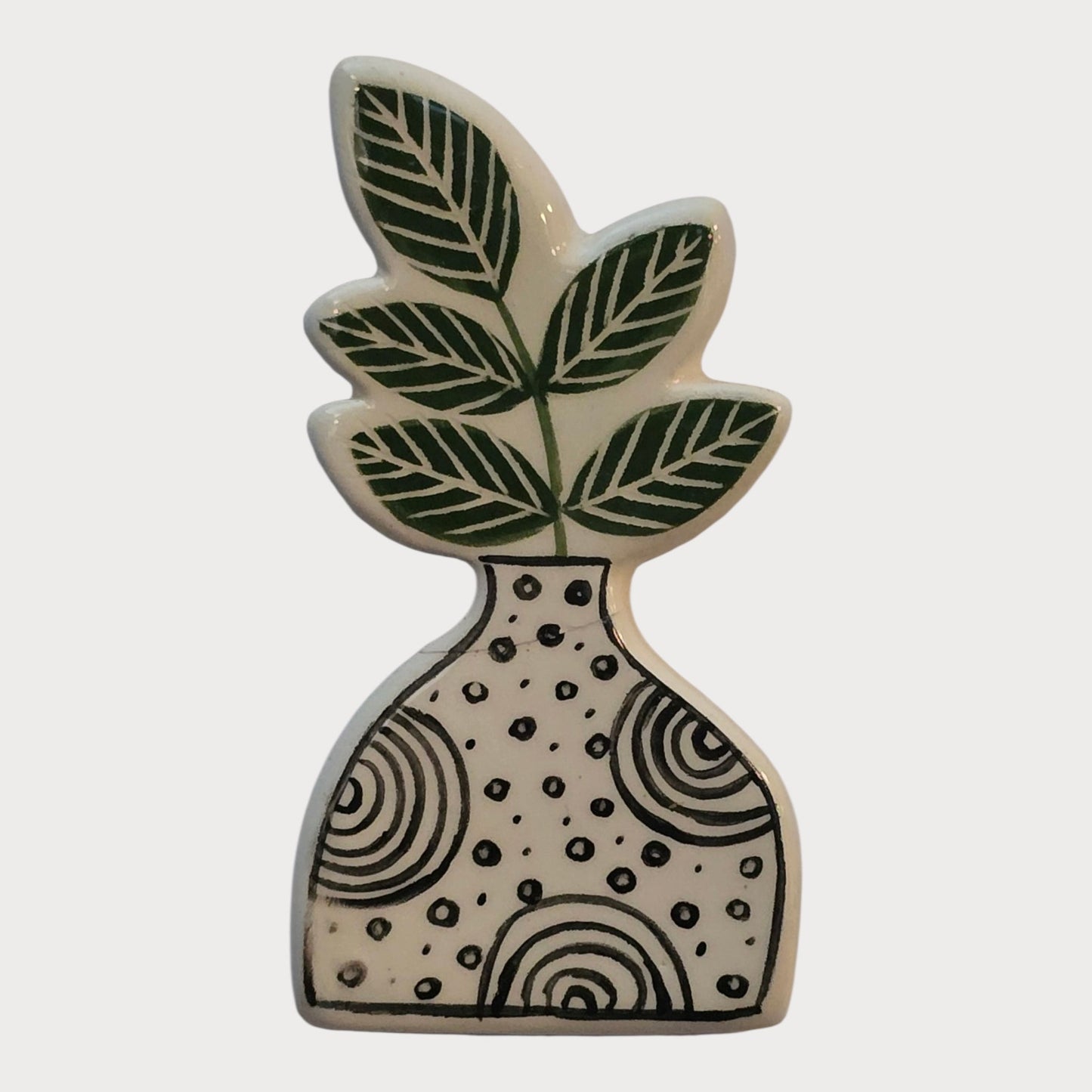 Plant In Patterned Vase - UniqueEntity Art