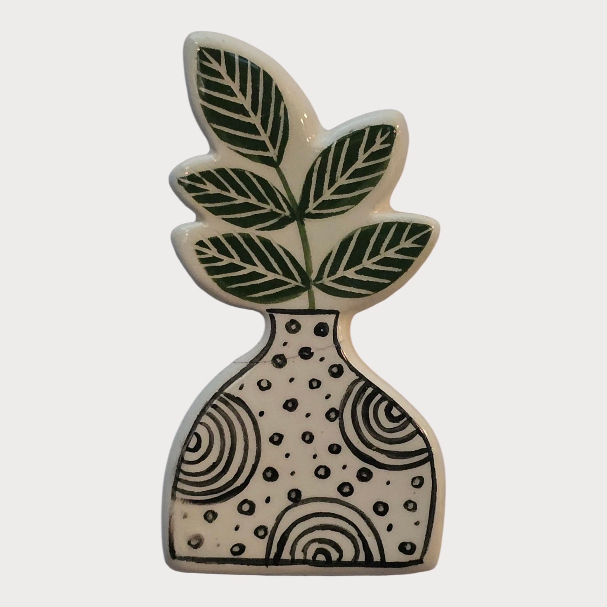 Plant In Patterned Vase - UniqueEntity Art