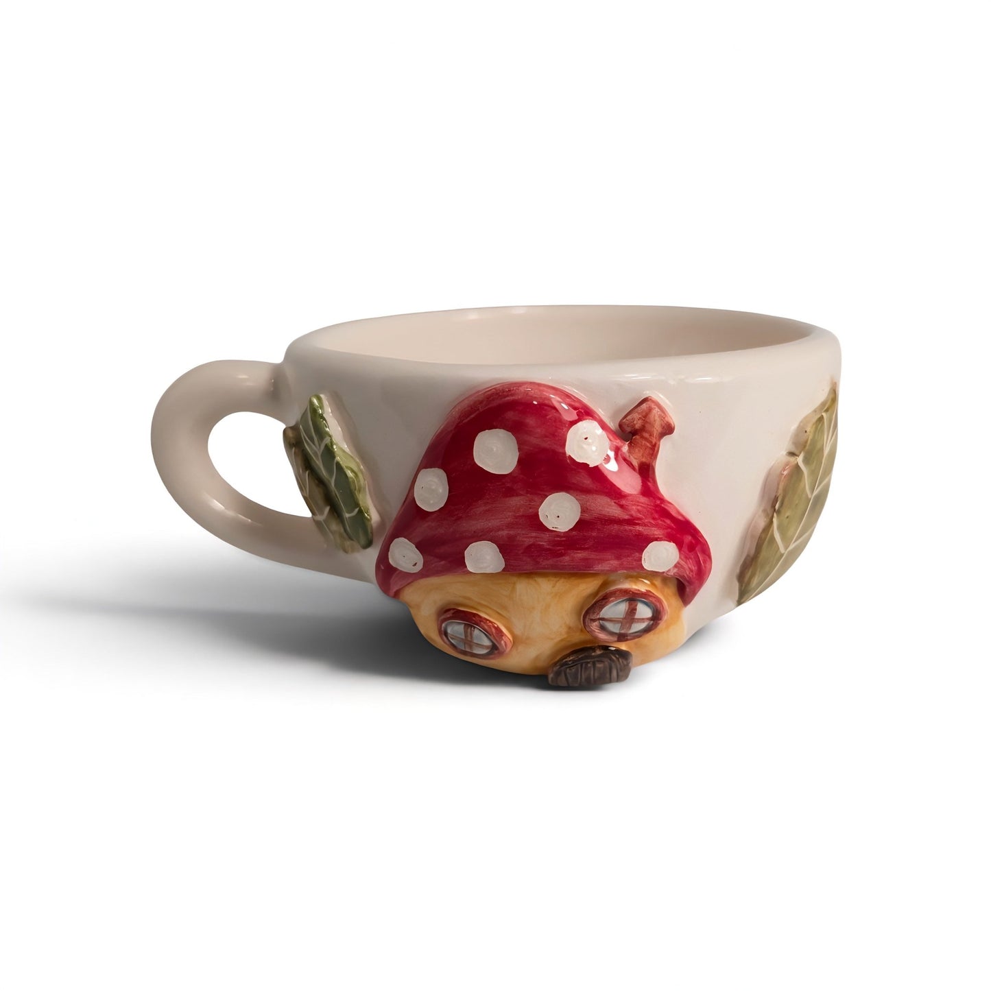 Polka Dot Mushroom Cottage Mug - UniqueEntity Art