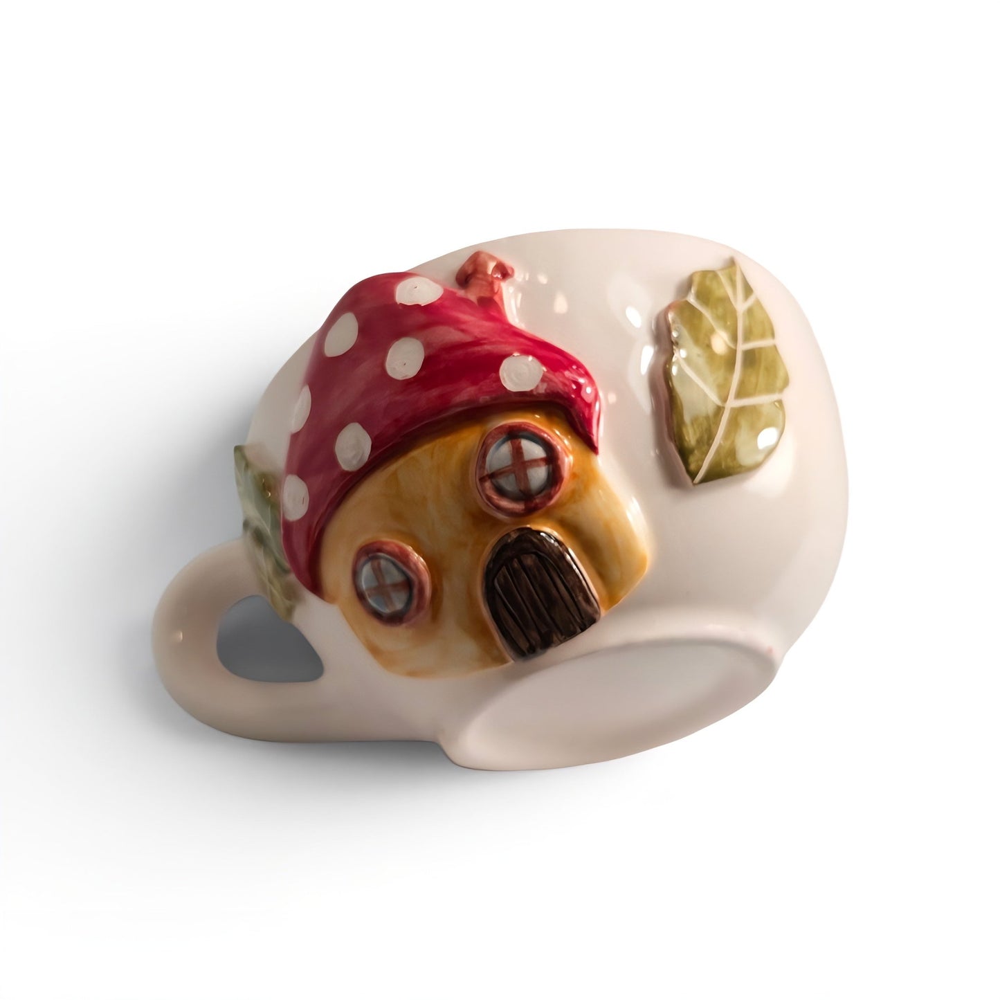 Polka Dot Mushroom Cottage Mug - UniqueEntity Art