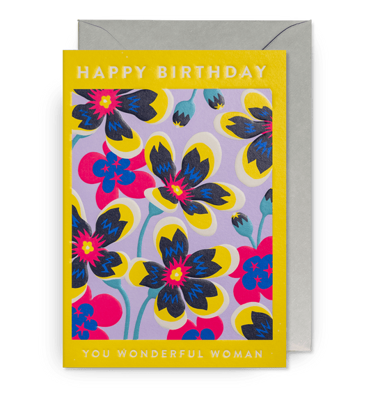 Primula Happy Birthday You Wonderful Woman - UniqueEntity Art