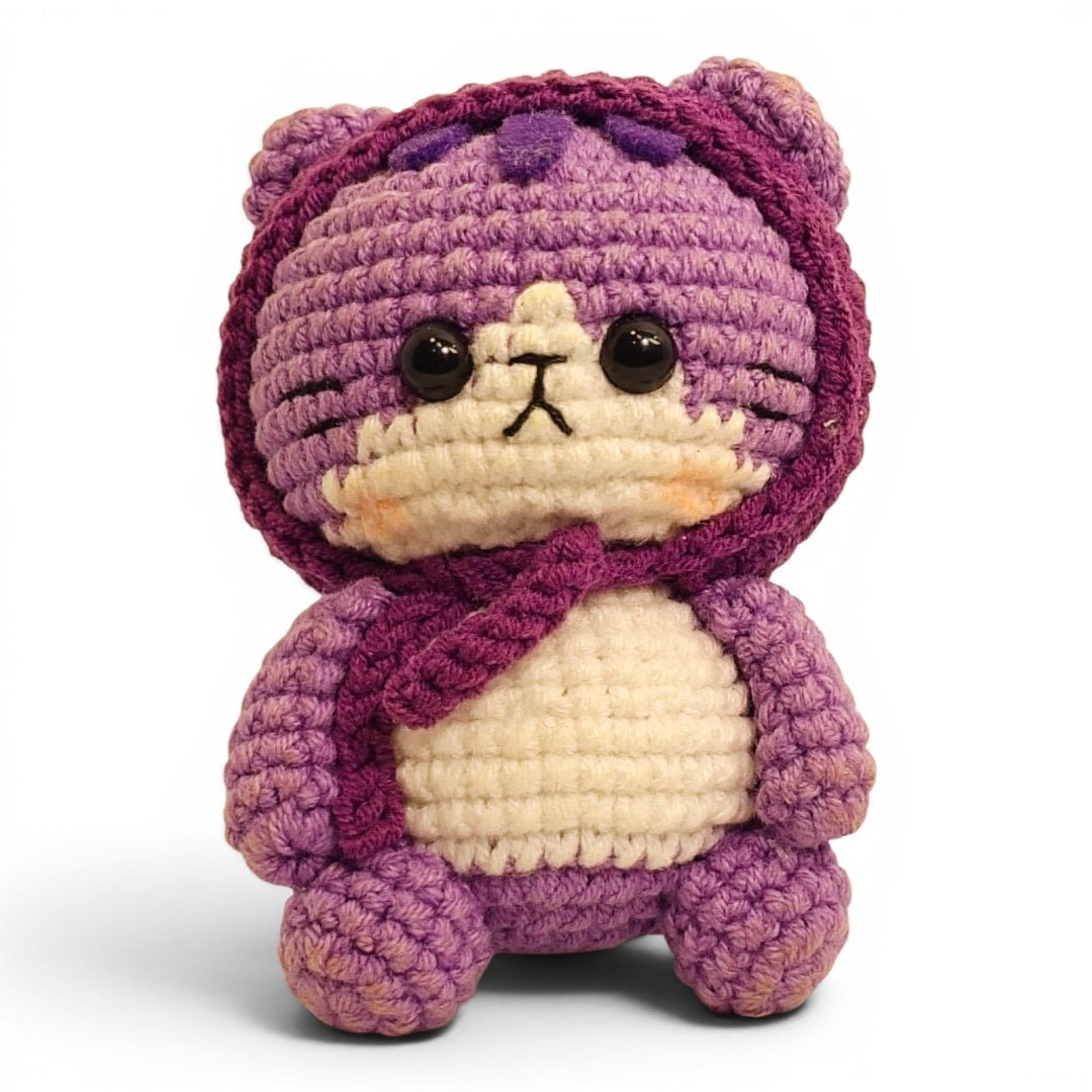 Purple Hooded Cat Keychain - UniqueEntity Art