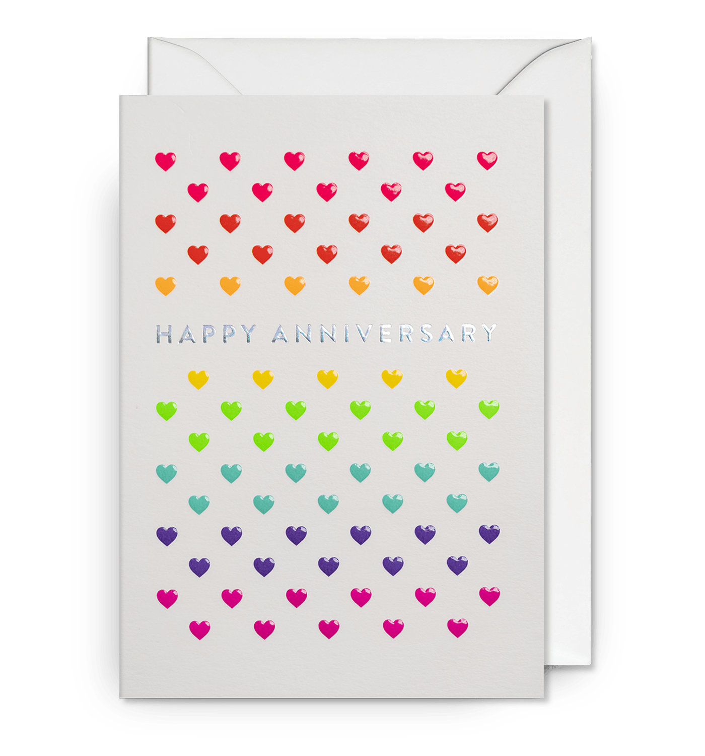 Rainbow Heart Patterned Anniversary Card - UniqueEntity Art