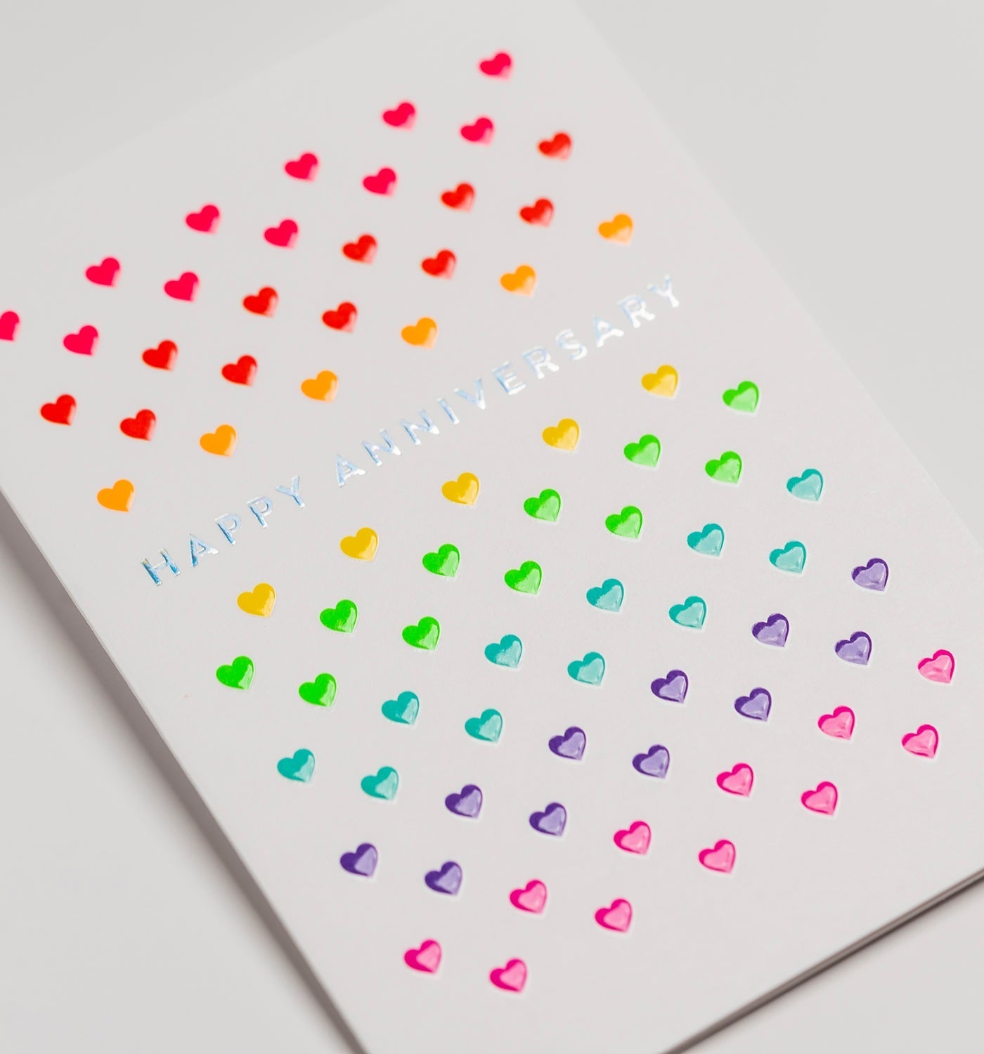 Rainbow Heart Patterned Anniversary Card - UniqueEntity Art