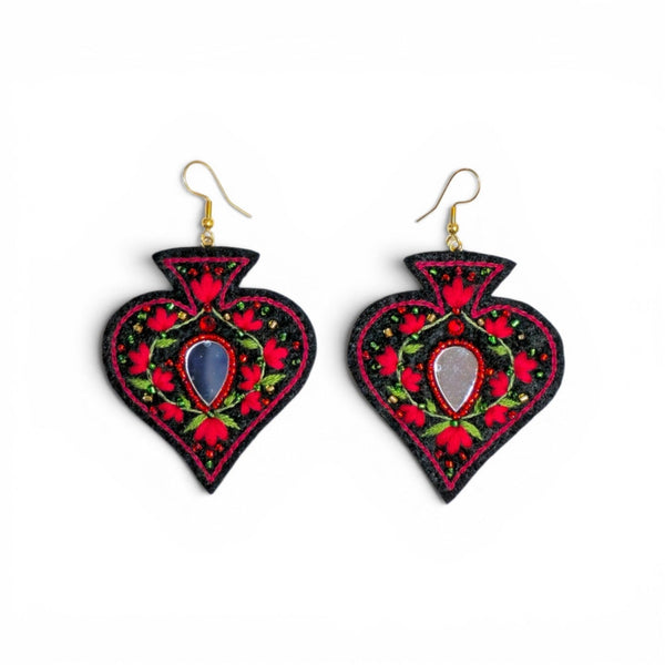 Red Sacred Heart Earrings