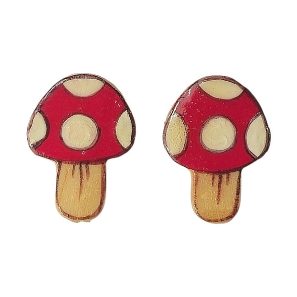 Red Spotted Mushroom Earrings