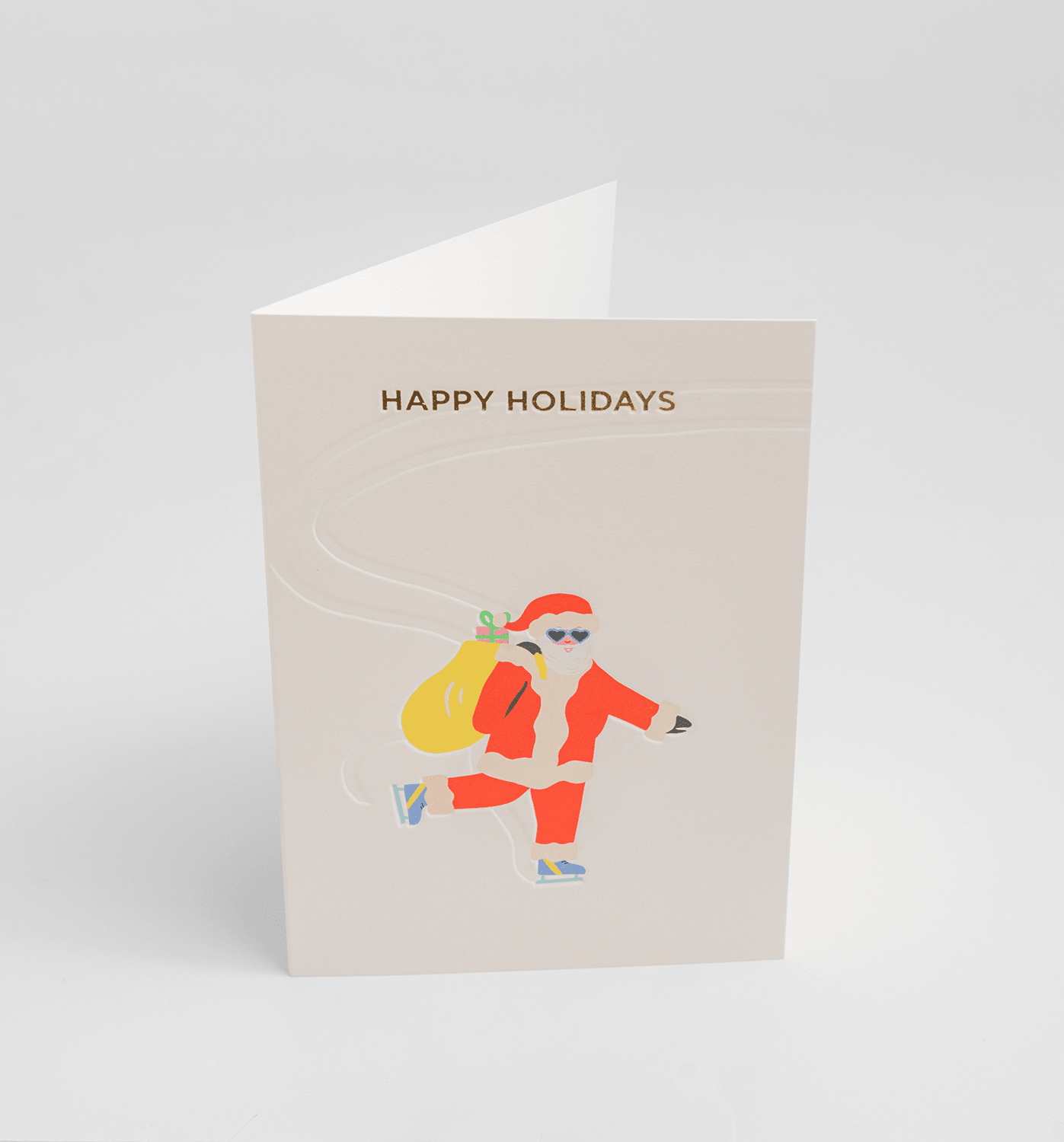 Skating Santa Graphic Christmas Card - UniqueEntity Art
