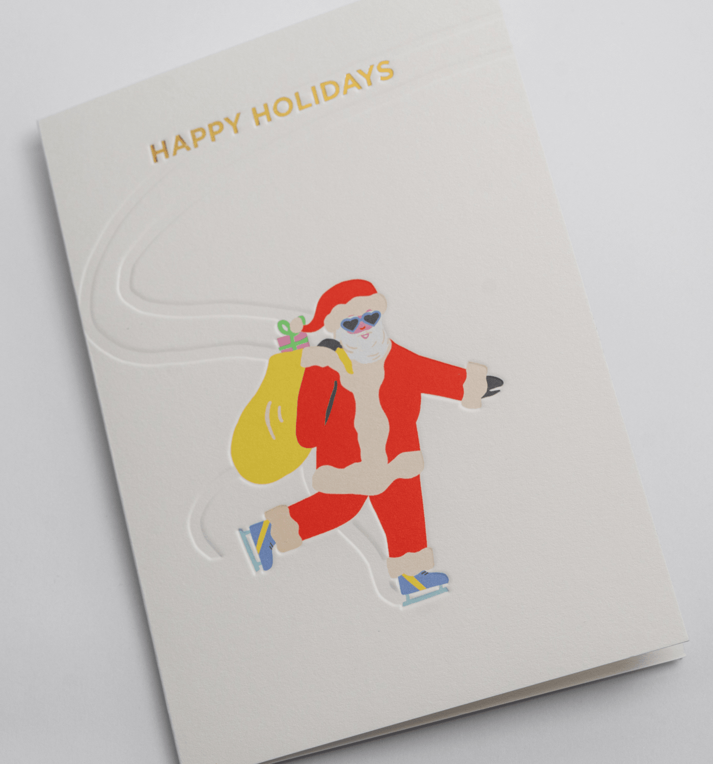 Skating Santa Graphic Christmas Card - UniqueEntity Art