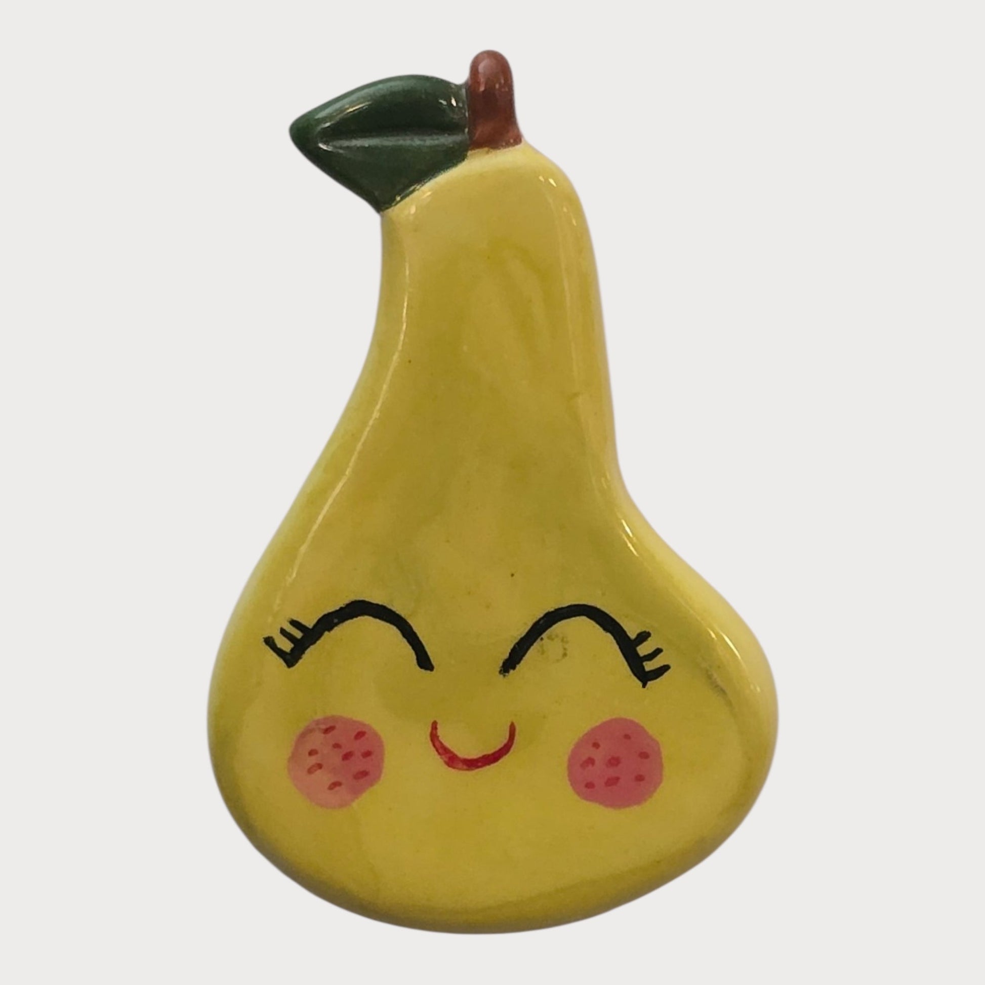 Smiling Yellow Pear Magnet - UniqueEntity Art