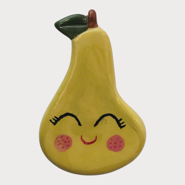 Smiling Yellow Pear Magnet