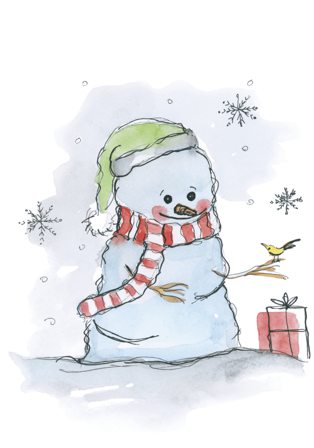 Snowman's Serenity - UniqueEntity Art