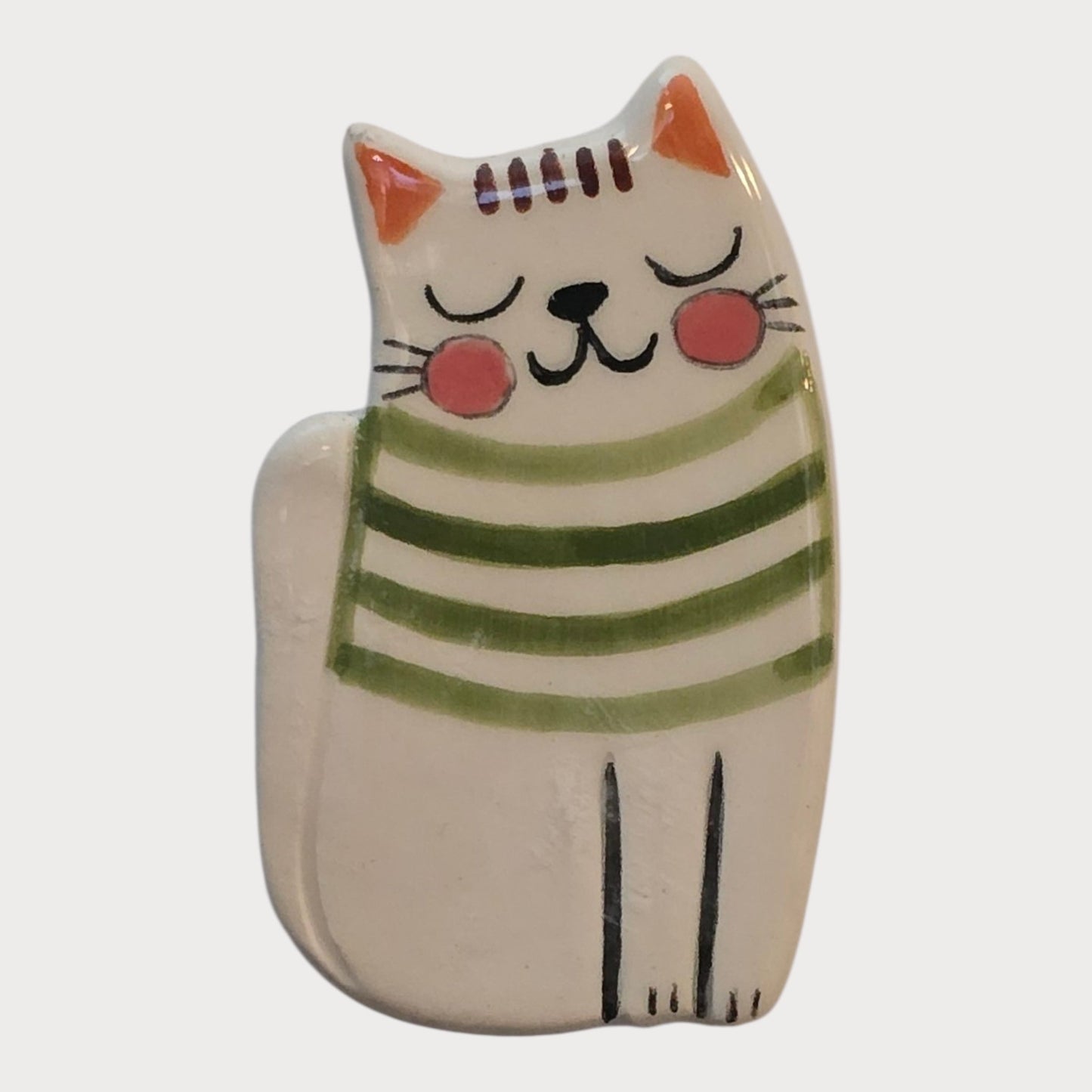 Striped Green Sweater Cat - UniqueEntity Art
