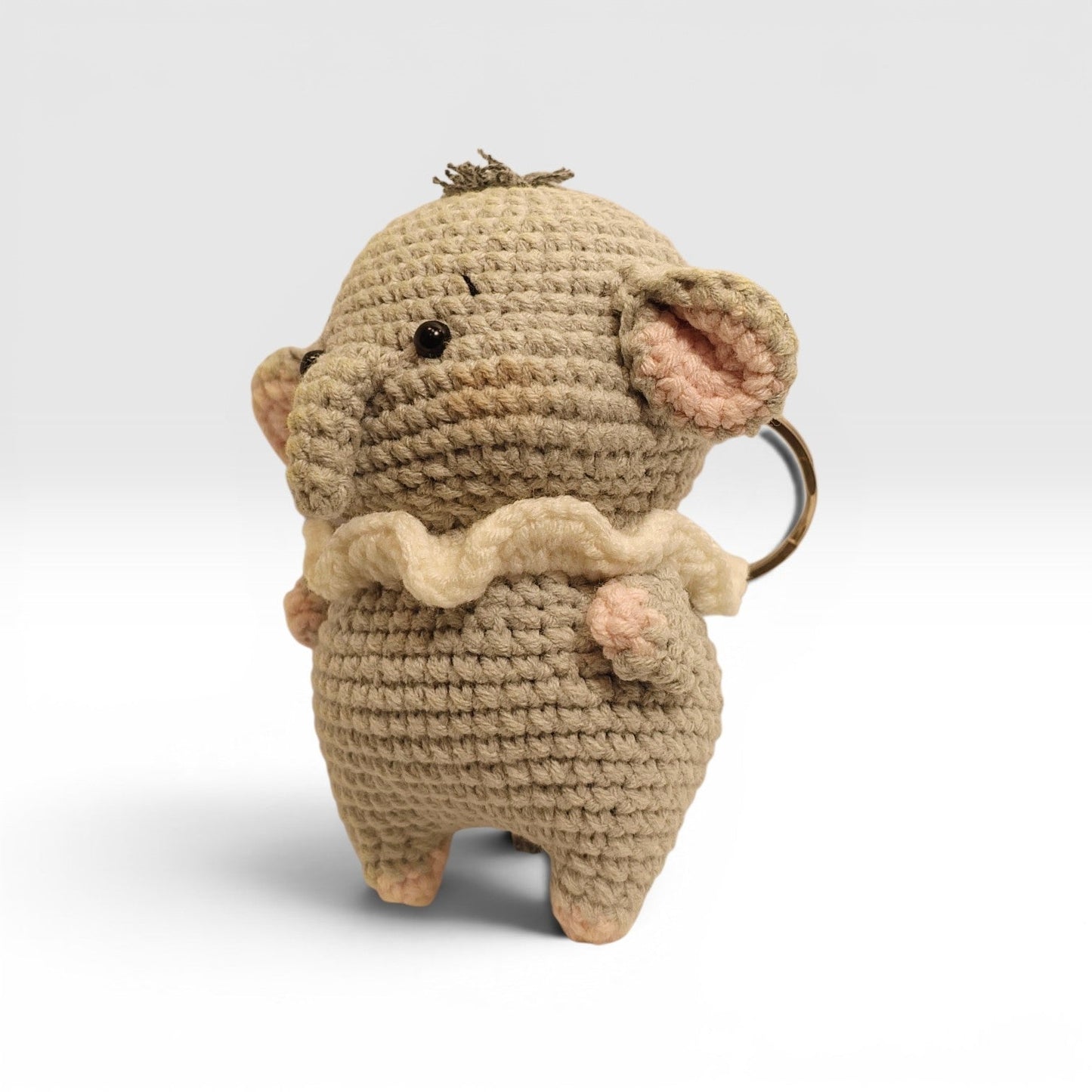 Tan Baby Elephant Keychain - UniqueEntity Art