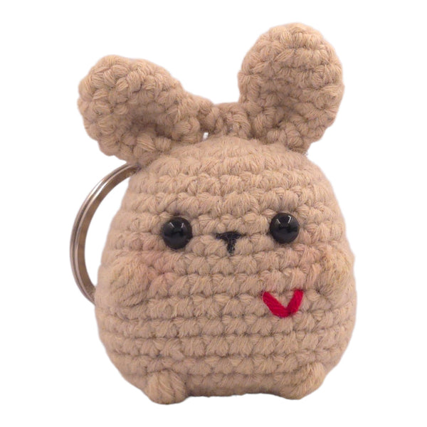 Tan Cheeky Bunny Keychain
