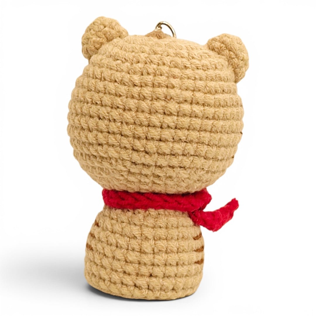 Tan Striped Tiger Crochet Keychain - UniqueEntity Art