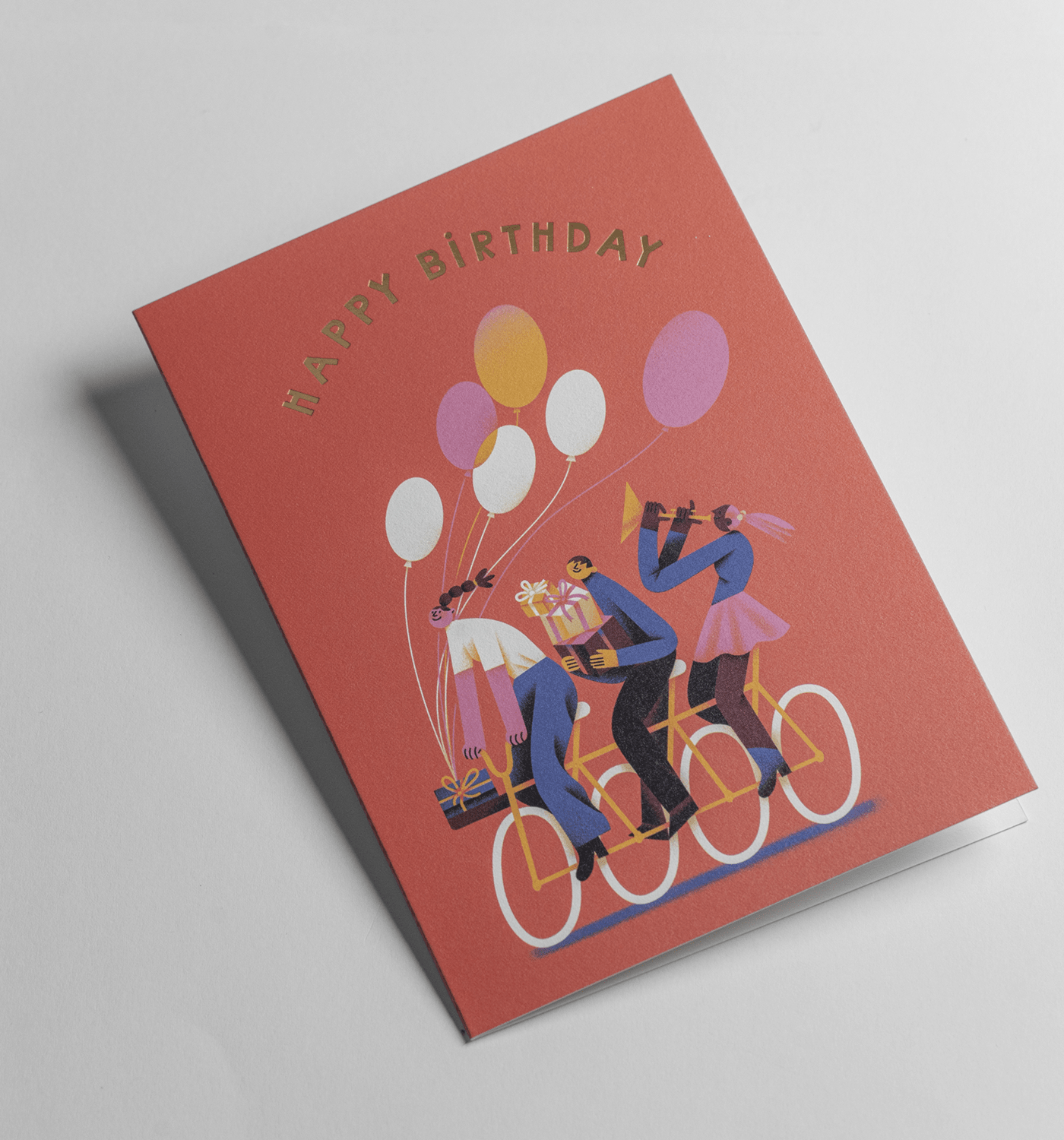 Tania Yakunova - Happy Birthday Bike - Greeting Cards - UniqueEntity Art