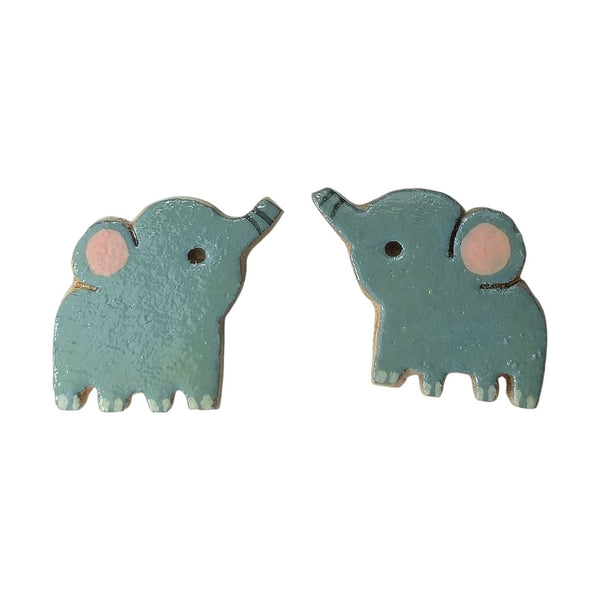 Teal Baby Elephant Earrings