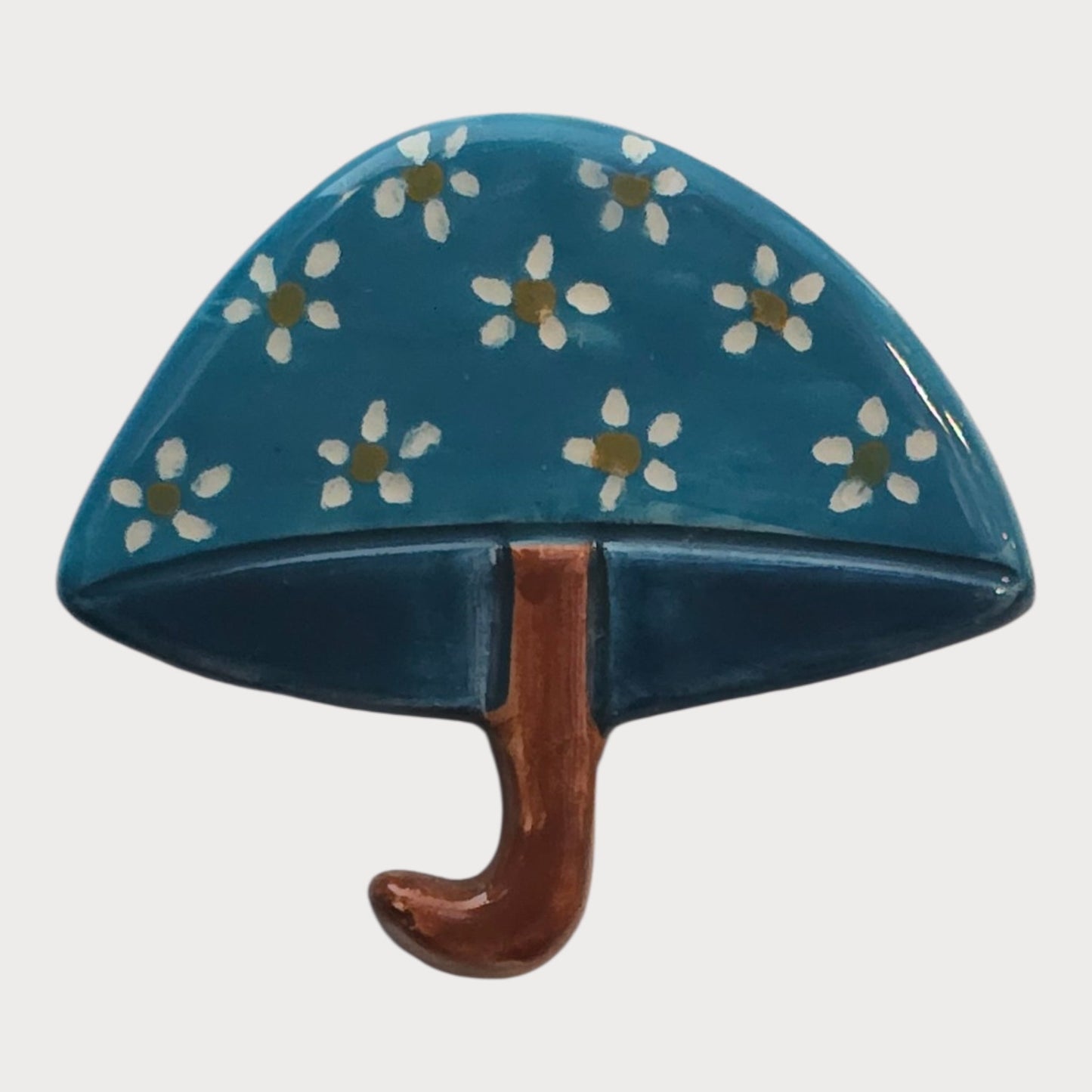 Teal Floral Umbrella Magnet - UniqueEntity Art