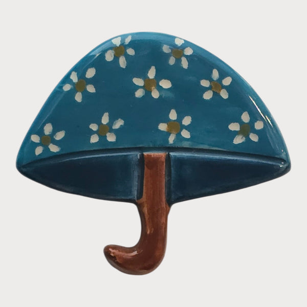 Teal Floral Umbrella Magnet