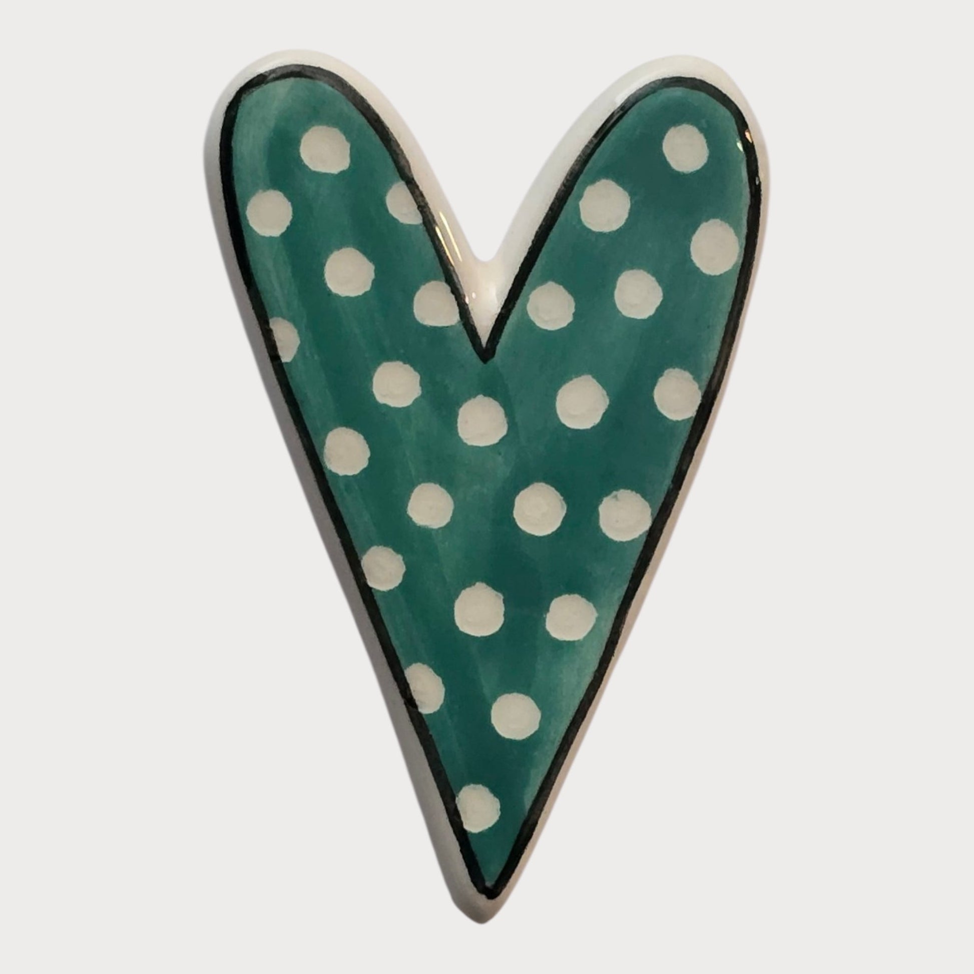 Teal Polka Dot Heart - UniqueEntity Art