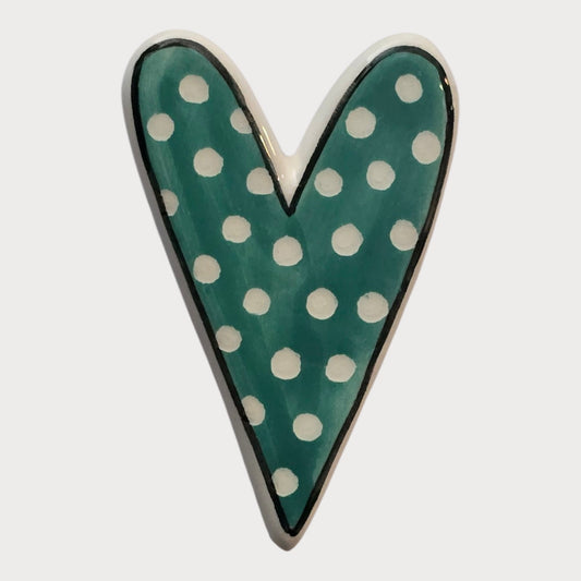 Teal Polka Dot Heart - UniqueEntity Art
