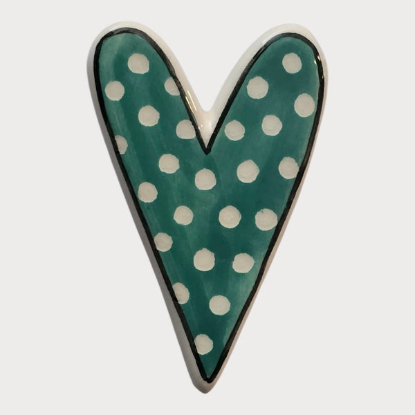 Teal Polka Dot Heart