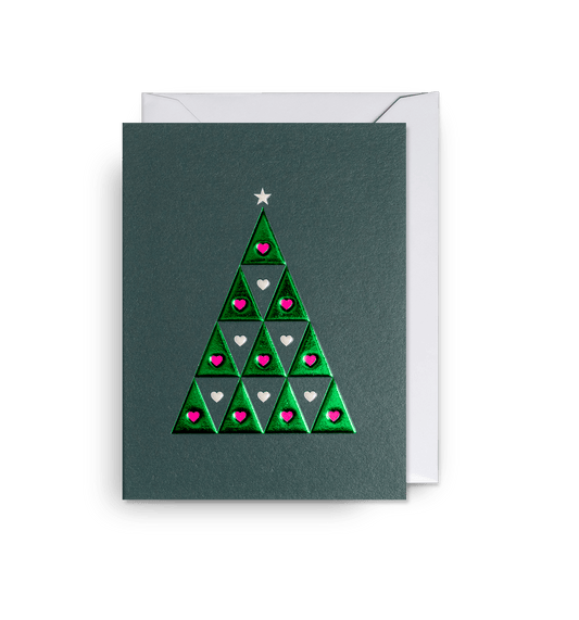 Tree Of Hearts Mini Christmas Card - UniqueEntity Art