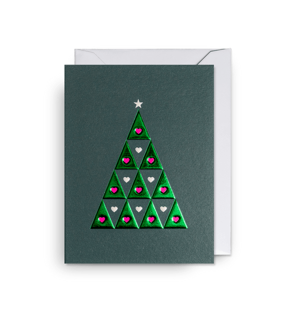 Tree Of Hearts Mini Christmas Card