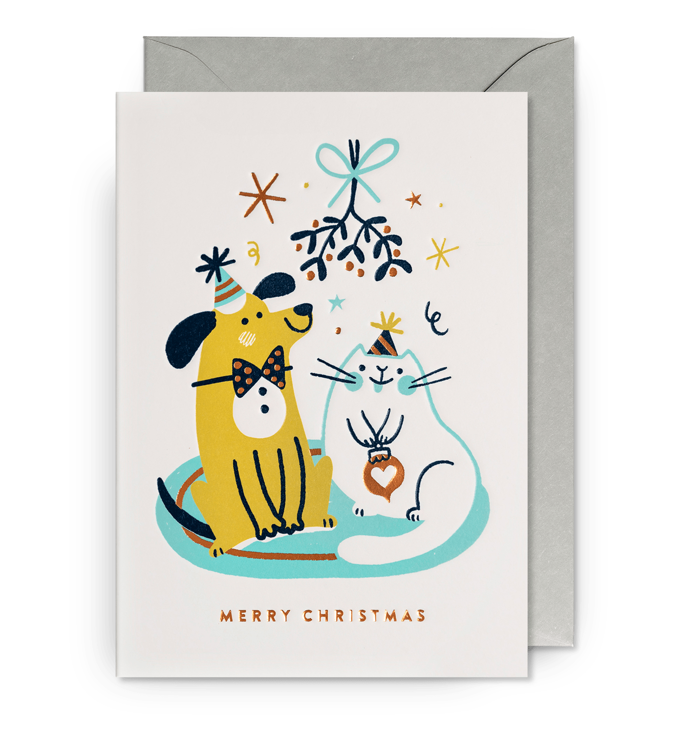 Under The Mistletoe Illustrative Christmas Card - UniqueEntity Art