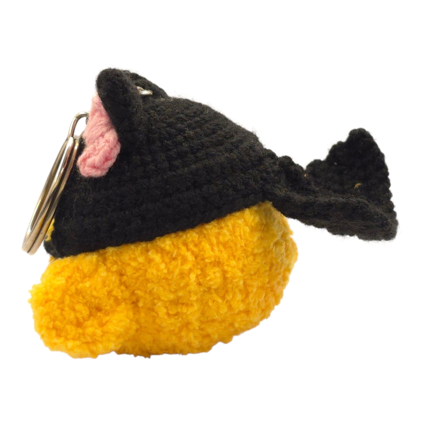 Yellow Chick Black Cat Keychain - UniqueEntity Art