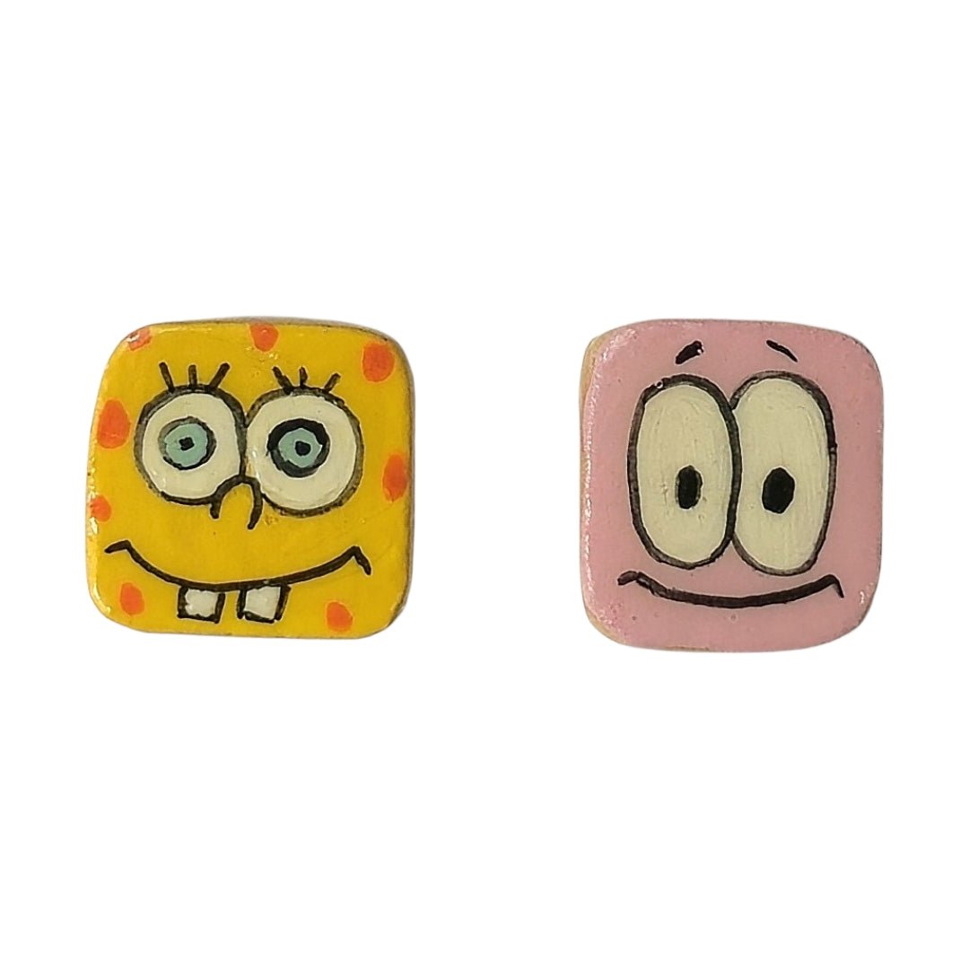 Yellow Pink Cartoon Earrings - UniqueEntity Art